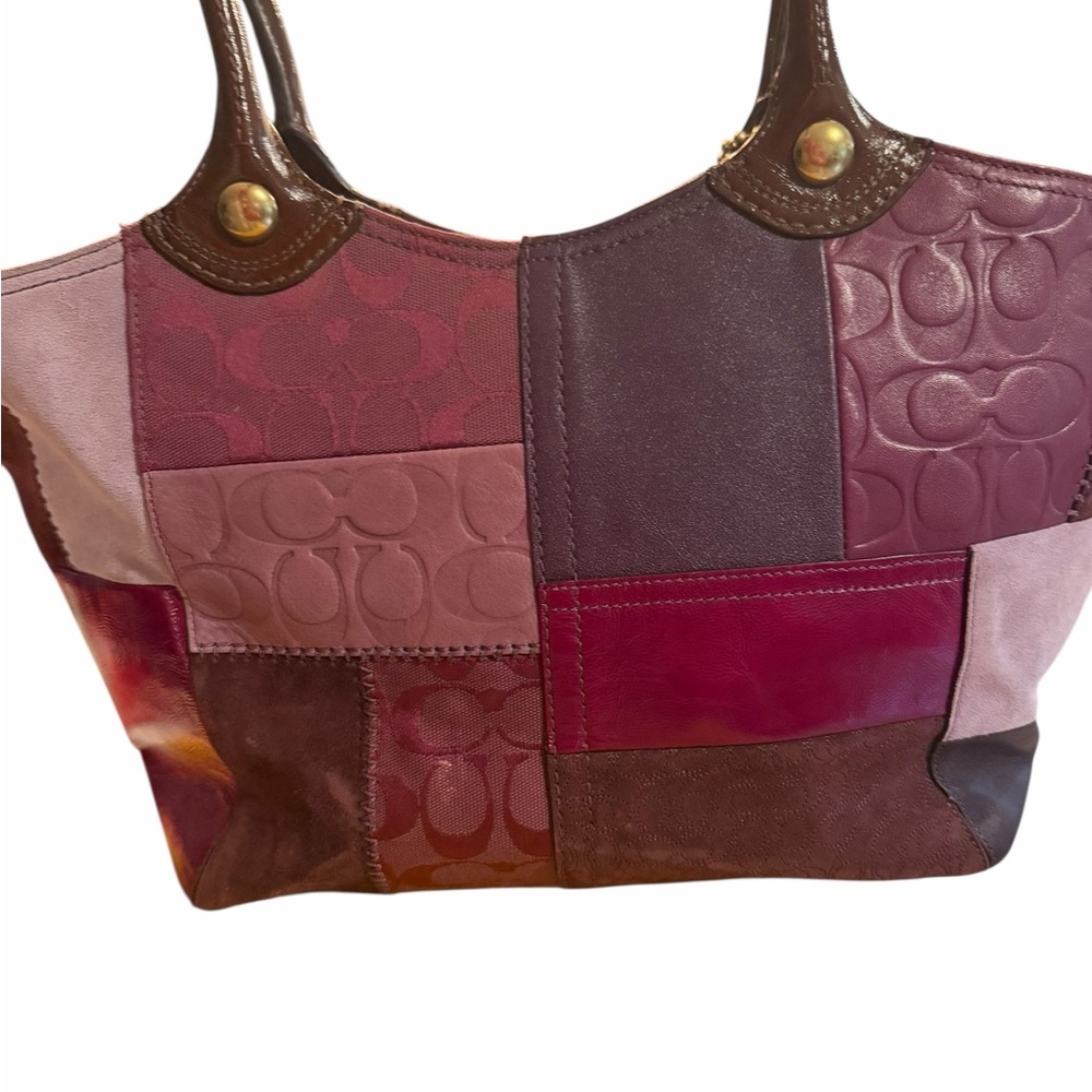 Coach Bleecker Patchwork Pink Leather Tote - Picture 2 of 7